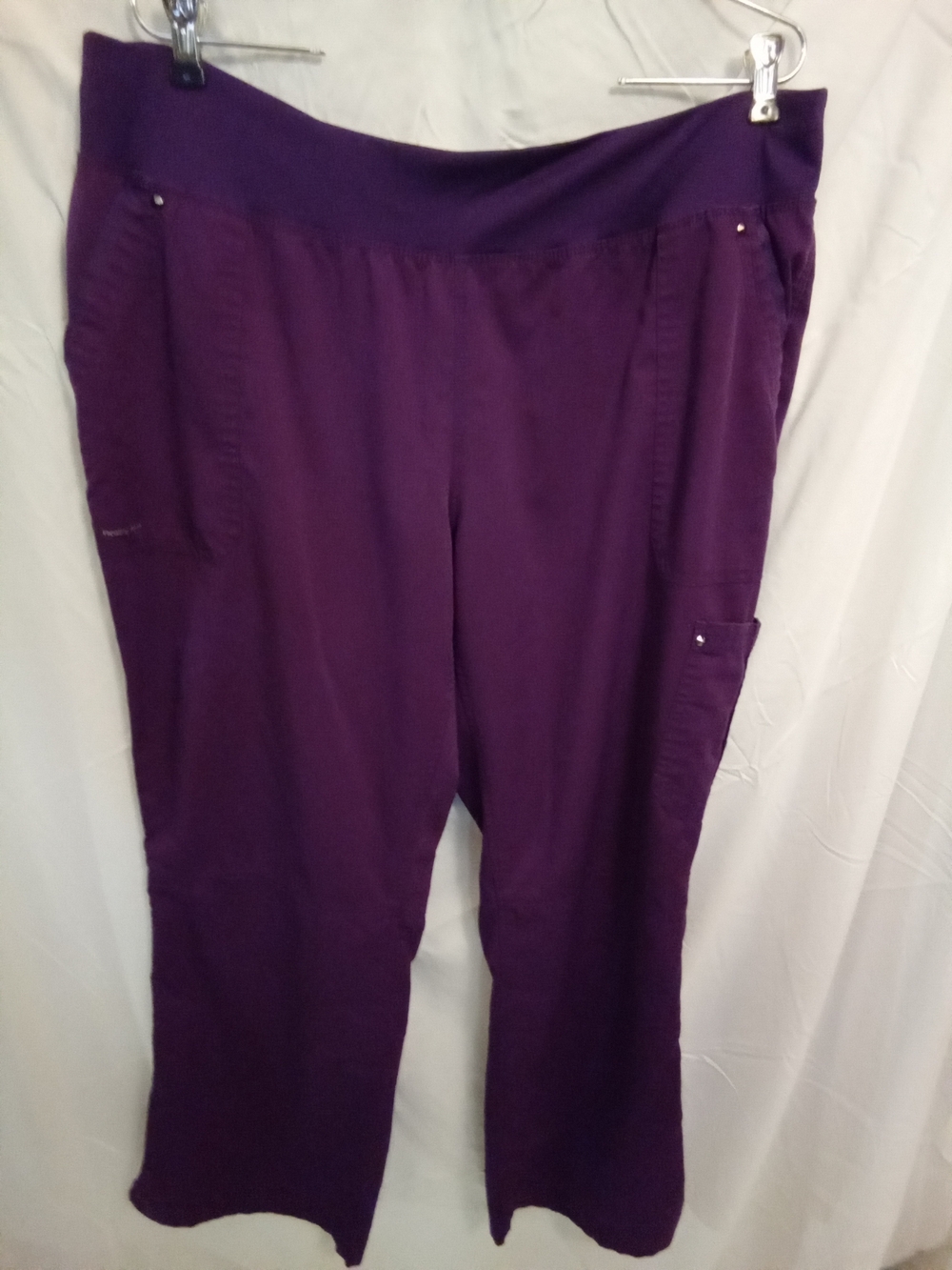 Healing Hands Deep Purple Pull-On Scrub Pants. XLP